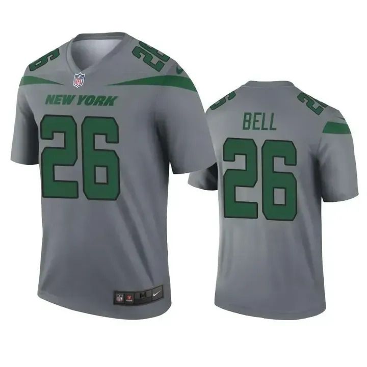 Men New York Jets #26 Le Veon Bell Nike Grey Inverted Legend NFL Jersey